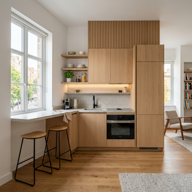 Компактная кухня для малогабаритной квартиры