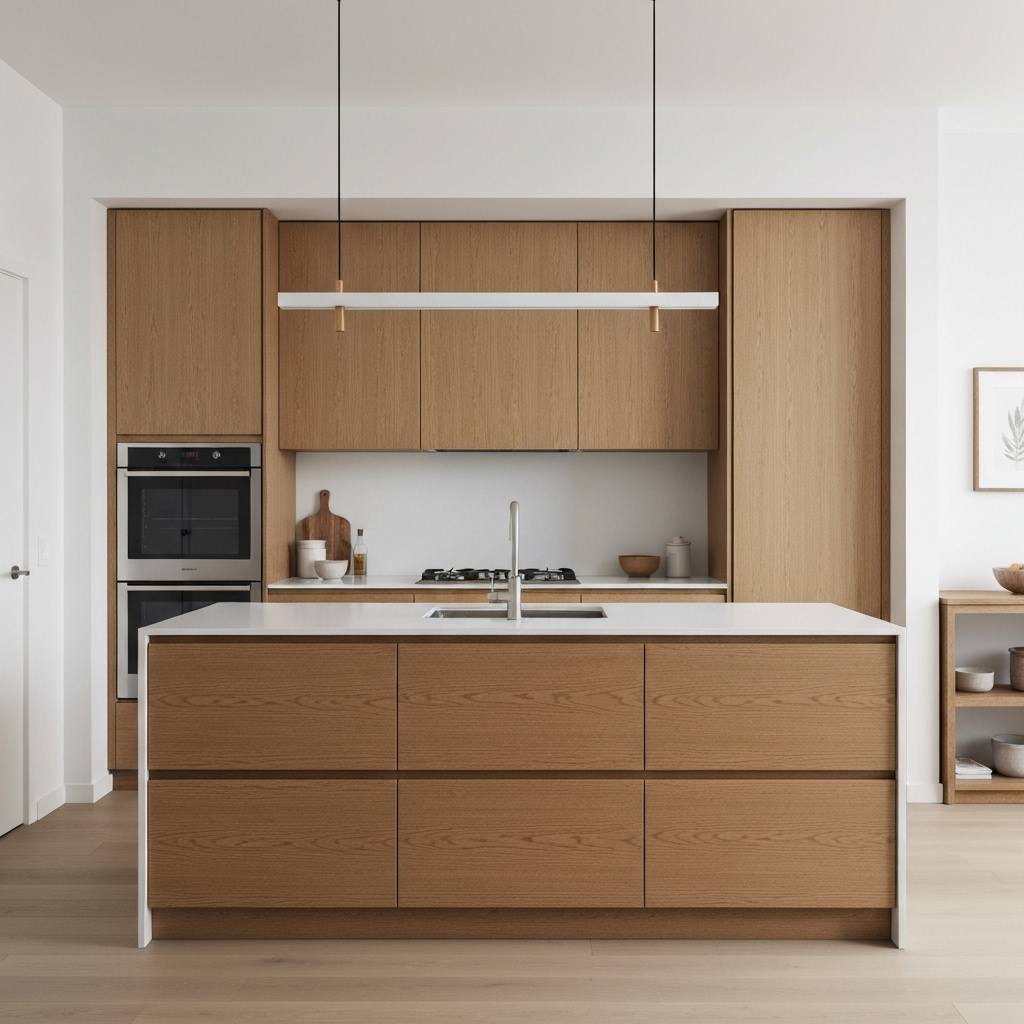 Minimalistlik köök dekoratiivspoonist detailidega